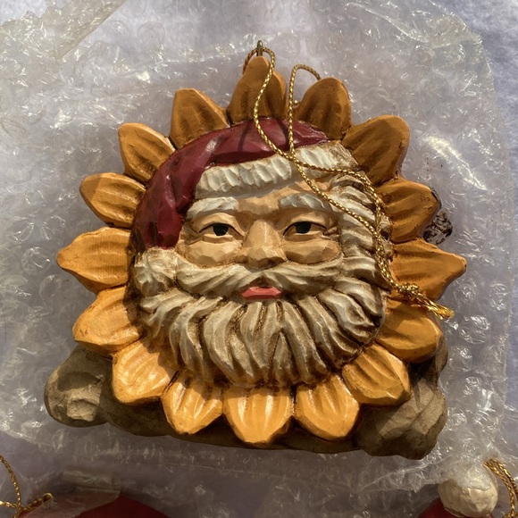 Vintage armchair shopper Santa celestial set of 3 Christmas ornaments sun moon - Picture 4 of 10